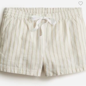 J. Crew New Seaside Shorts in Cream and Beige Stripe - Sz M